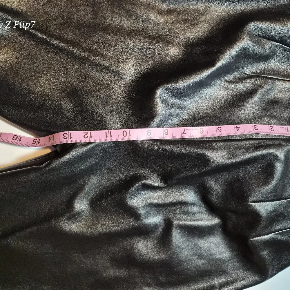 Dana Buchman 100% Lambskin Leather Pants - Black - Size 14 Petite - Picture 9 of 10
